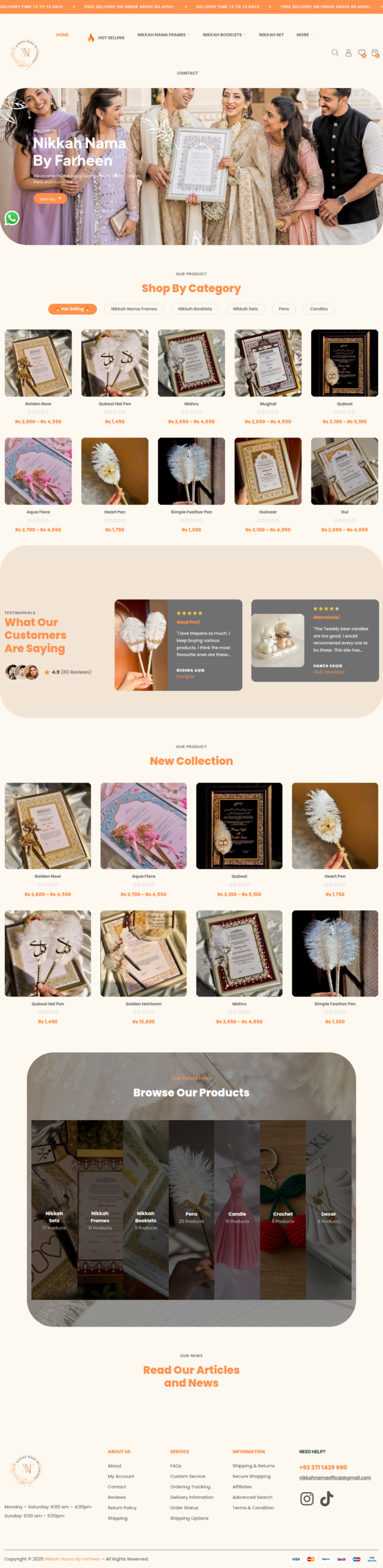 Nikkah Nama By Farheen Website Preview